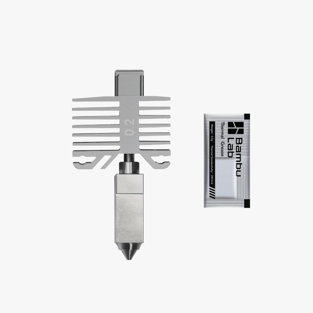 0.2mm Hotend with stainless steel nozzle (Hotend nozzle Aço Inoxidável) - Bambu Lab