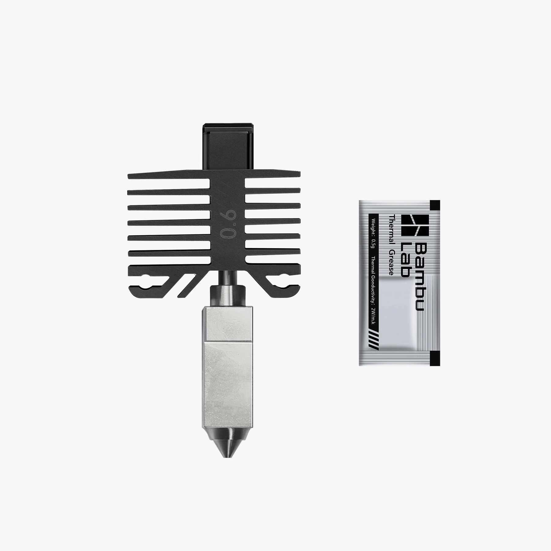 0.6mm Hotend with hardened steel nozzle (Hotend nozzle Aço Endurecido) - Bambu Lab