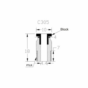 Porca T8 H-TYPE para Varões Trapezoidal T8 pitch 2mm Lead Passo 2mm (Lead Screw)  - AIMSOAR