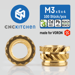 Threaded inserts - M3 VORON 100 pcs - CNC Kitchen