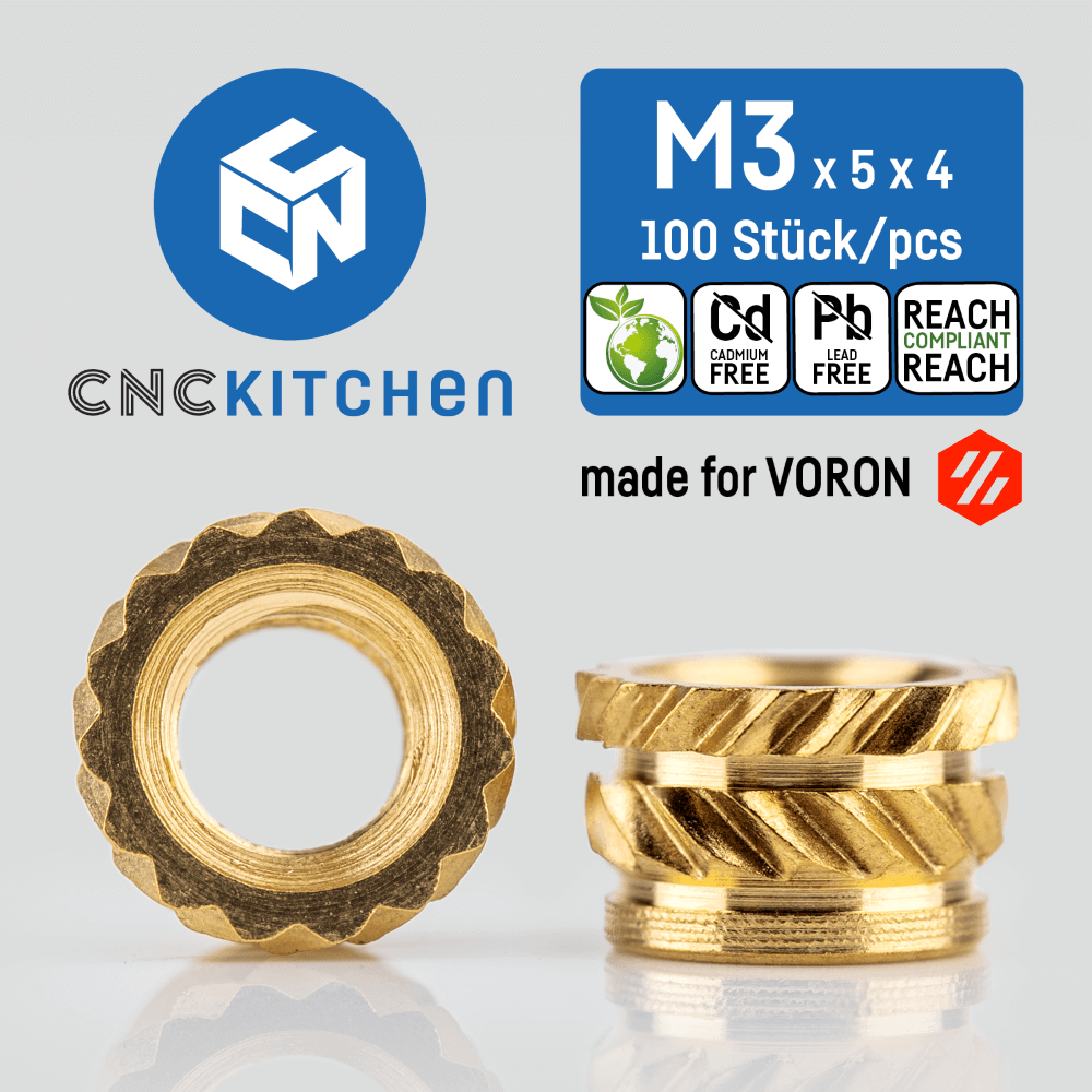 Threaded inserts - M3 VORON 100 pcs - CNC Kitchen