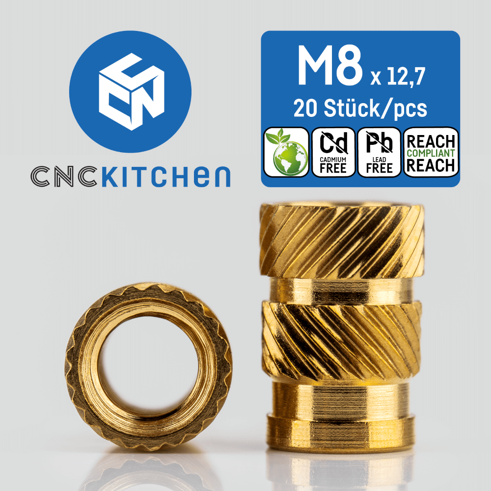Threaded inserts - M8 standard 20 pcs - CNC Kitchen