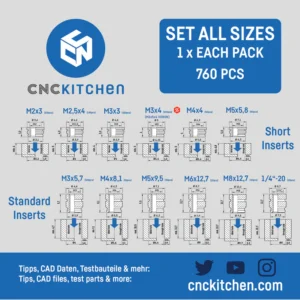Threaded insert SET ALL SIZES (760pcs) - CNC Kitchen