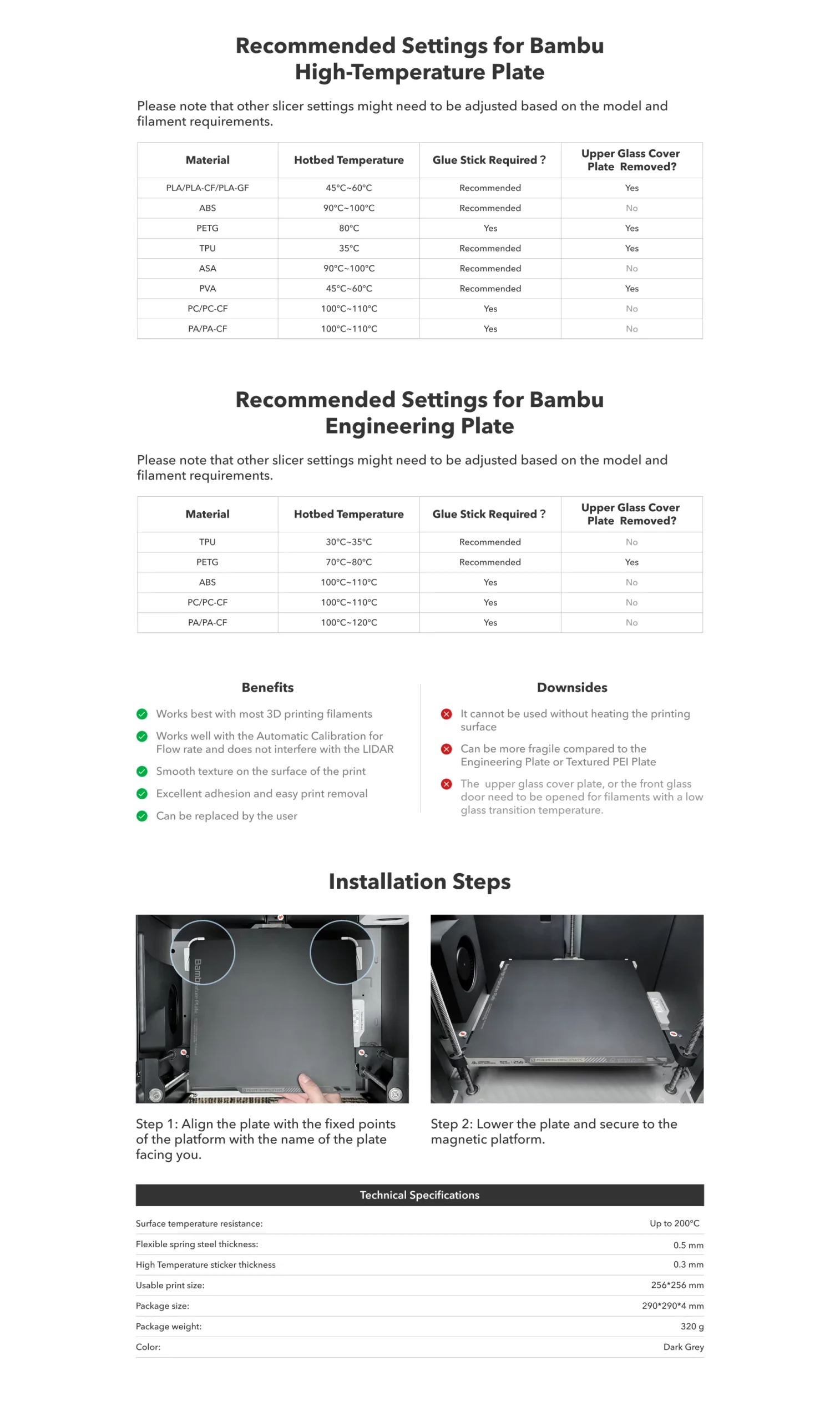 Bambu High Temperature Plate (Smooth PEI) (plataforma lisa) - Bambu Lab - Image 3