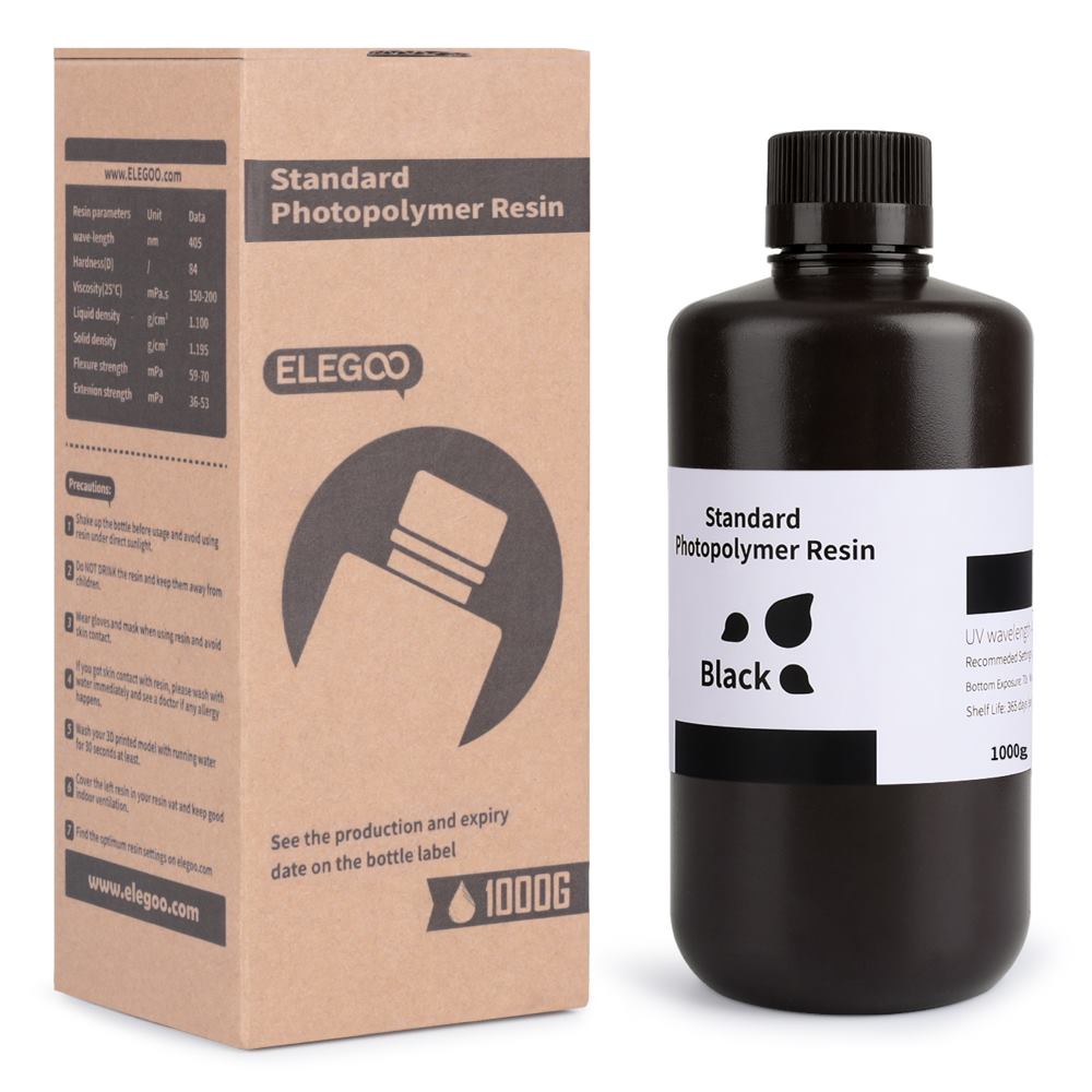 1000g Resina Impressão 3D Standard LCD UV Black - Elegoo Mars - Image 2