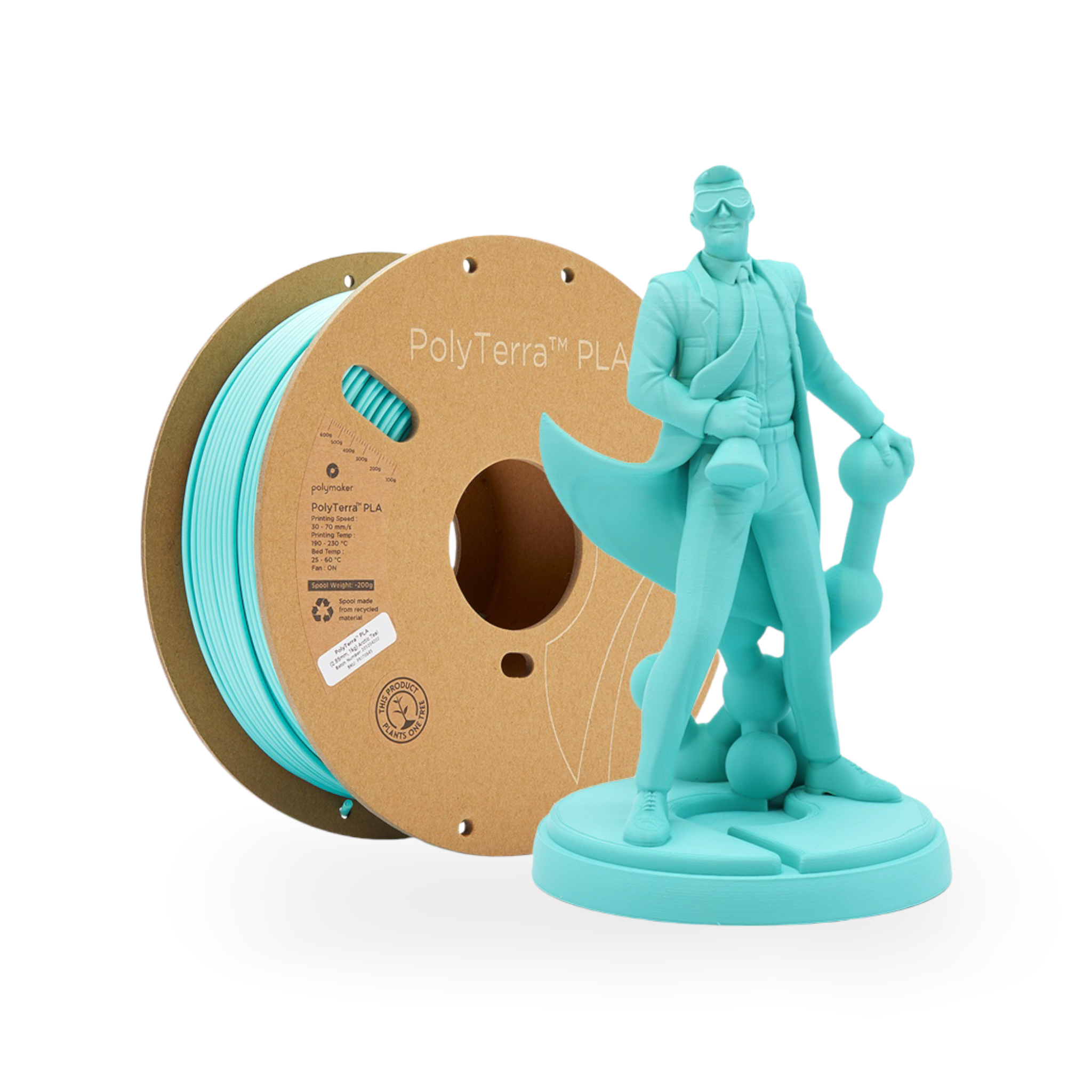 PLA Polyterra 1kg Artic Teal - Polymaker – LINHA ANTIGA (Consultar Descrição)