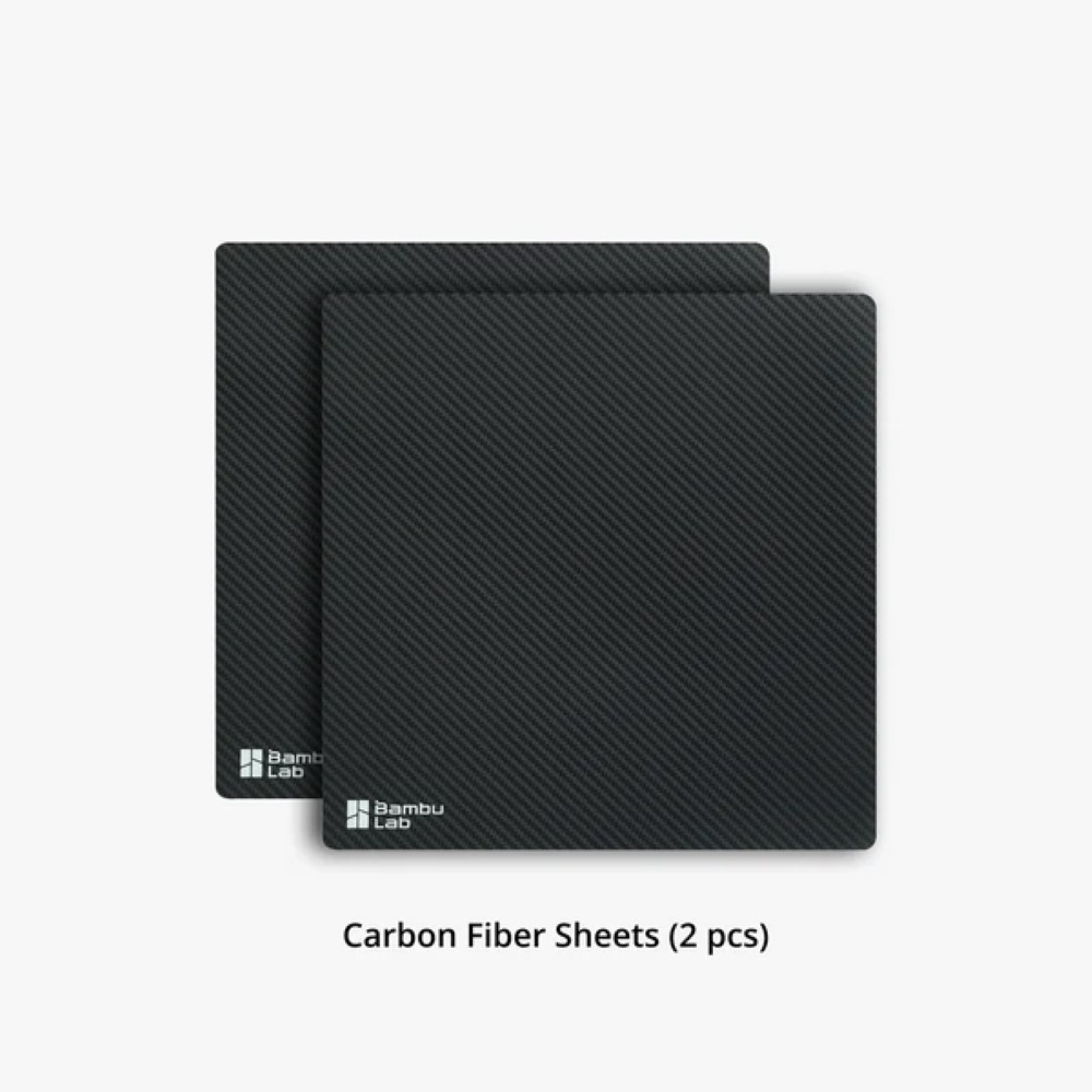 Bambu 3D Effect Carbon Fiber Surface Sheets (2pcs) (A1 mini) - Bambu Lab