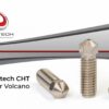 0.6mm CHT VOL Coated Brass Nozzle M6×1×14.5×21 1.75 E3D Volcano Revestimento de Níquel - Bondtech