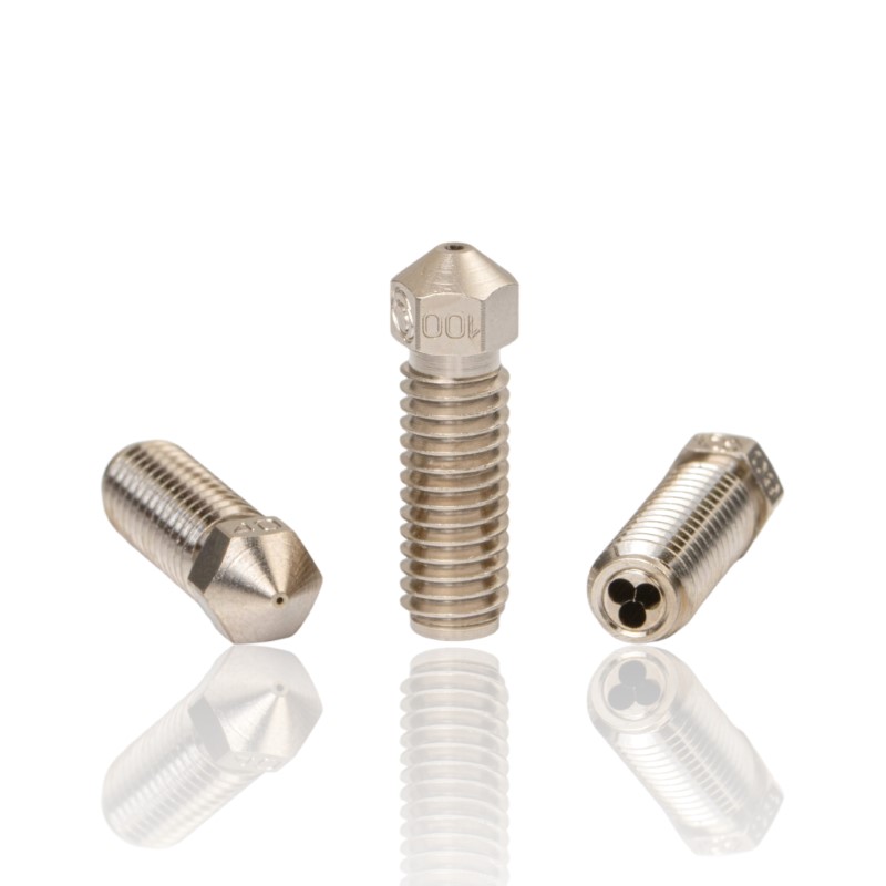 0.6mm CHT VOL Coated Brass Nozzle M6×1×14.5×21 1.75 E3D Volcano Revestimento de Níquel - Bondtech