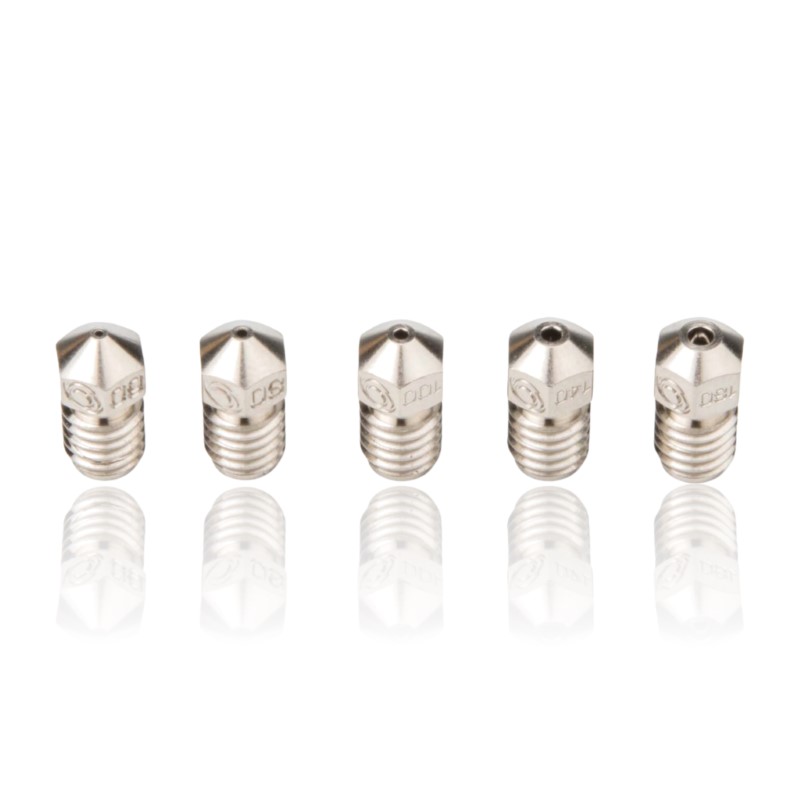 Pack 5 unidades CHT Coated Brass Nozzle M6×1×7.5×12.5 1.75 MOS E3D V6 Revestimento de Níquel - Bondtech - Image 2