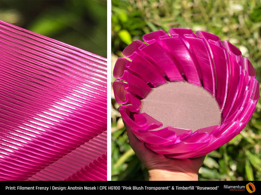 CPE HG100 750g Pink Blush Transparent - FILLAMENTUM - Image 3