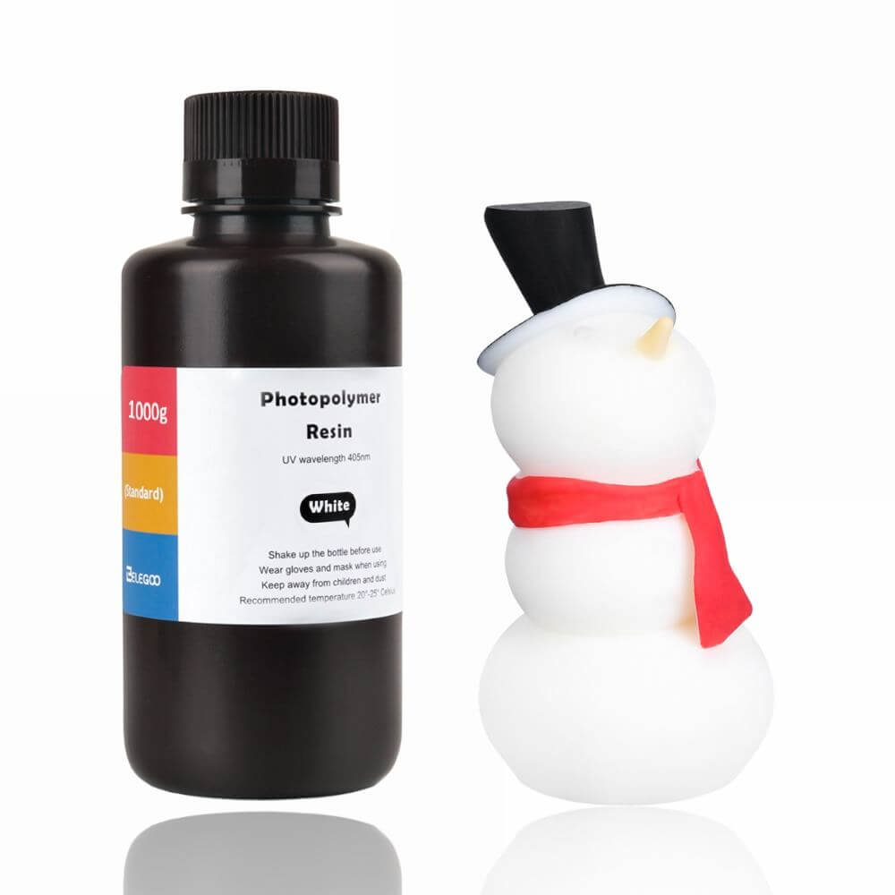 1000g Resina Impressão 3D Fotopolímero ABS White - Elegoo Mars