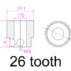 Engrenagem dentada Polia 40 dentes 5mm  Alimentador do Extrusor (Feed wheel feeder ) - AIMSOAR