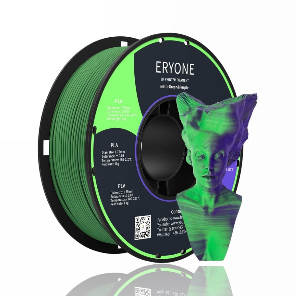 PLA Matte Dual-Color 1kg (Green + Purple) - ERYONE