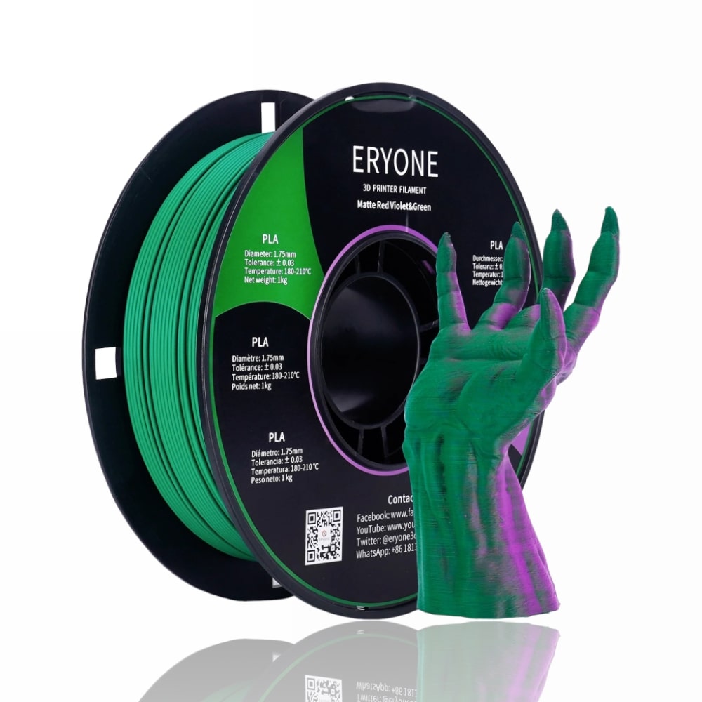 PLA Matte Dual-Color 1kg (Red Violet + Green) - ERYONE