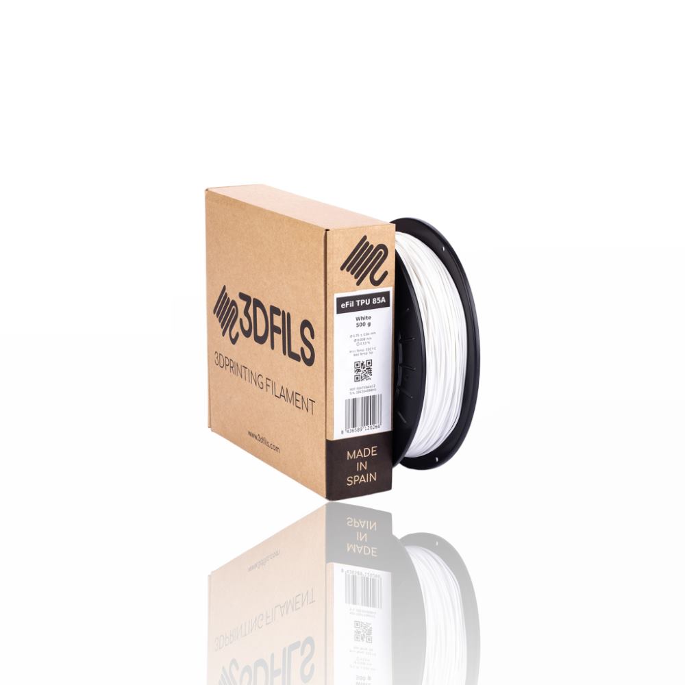 eFil TPU 85A 500g White - 3DFILS - Image 5