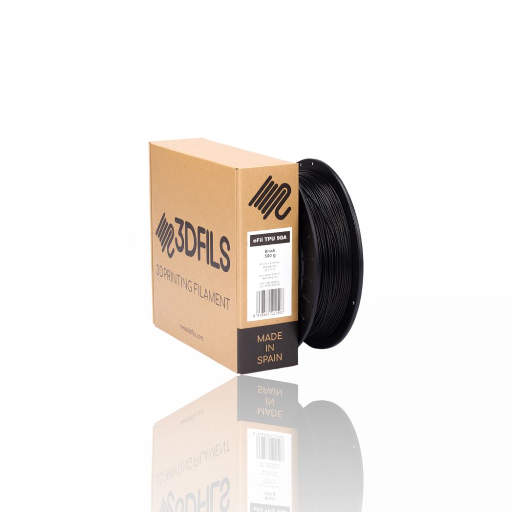 eFil TPU 90A 500g Black - 3DFILS - Image 2