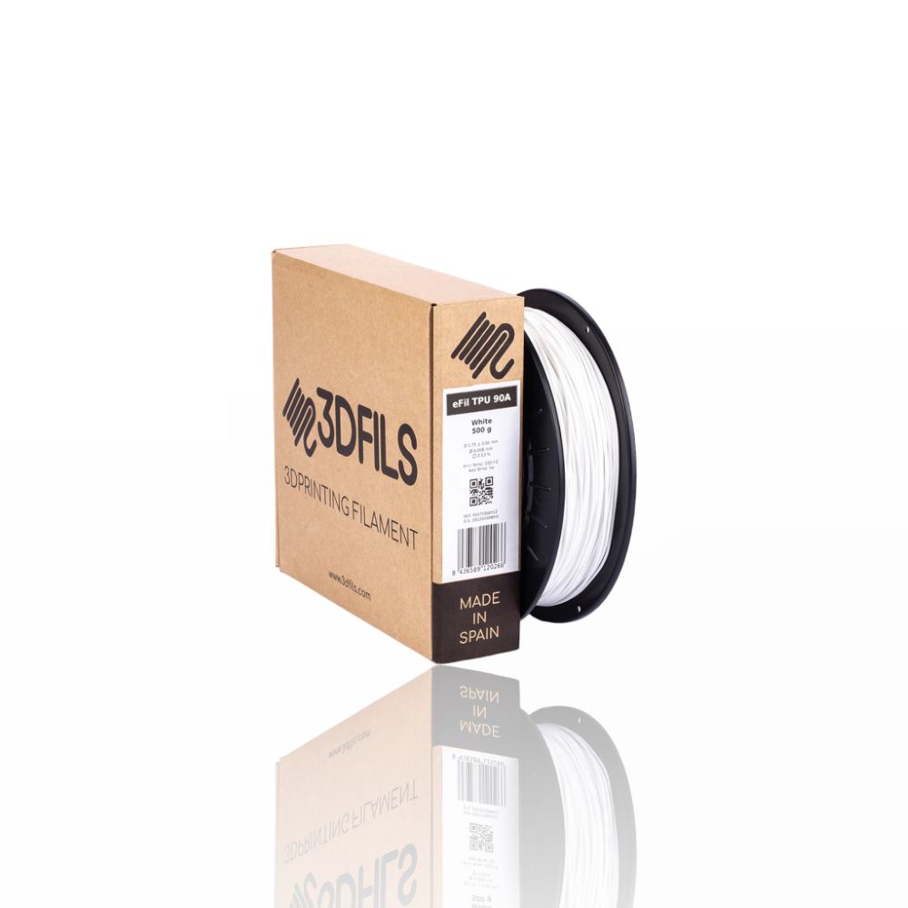 eFil TPU 90A 500g White - 3DFILS - Image 2
