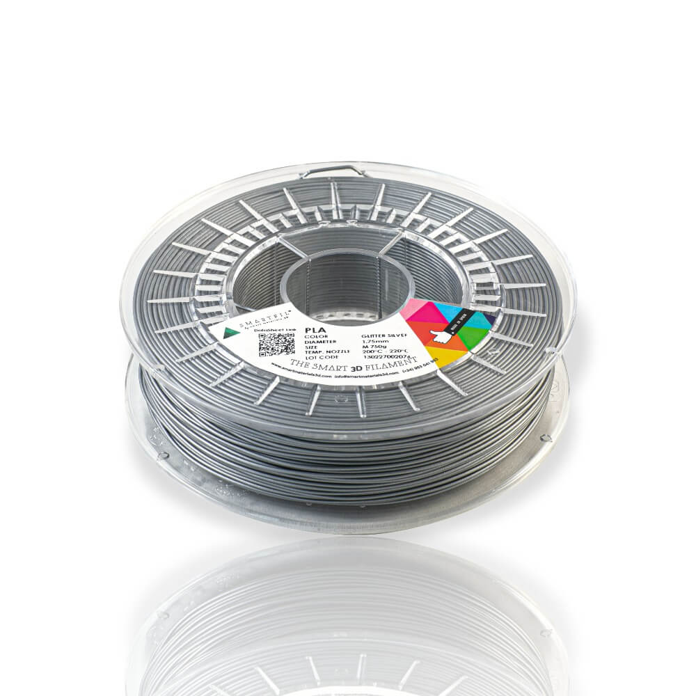 Smartfil PLA GLITTER SILVER L 1kg Prata  - Smart Materials 3D