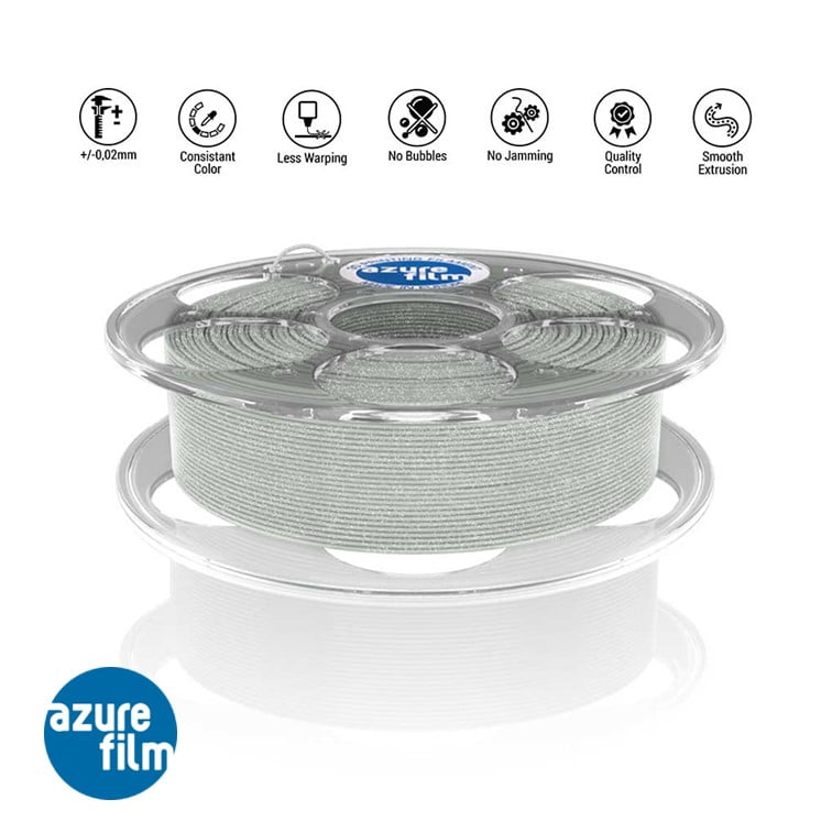PLA 50g (Amostra) Transparent GLITTER - Azurefilm