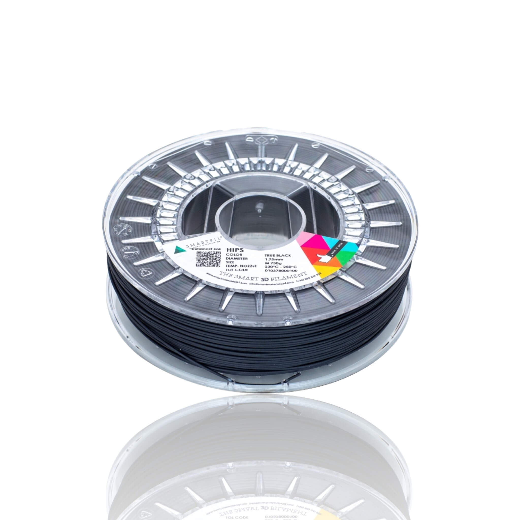 Smartfil HIPS M 750g (Suporte Solúvel Limoneno ) True Black - Smart Materials 3D