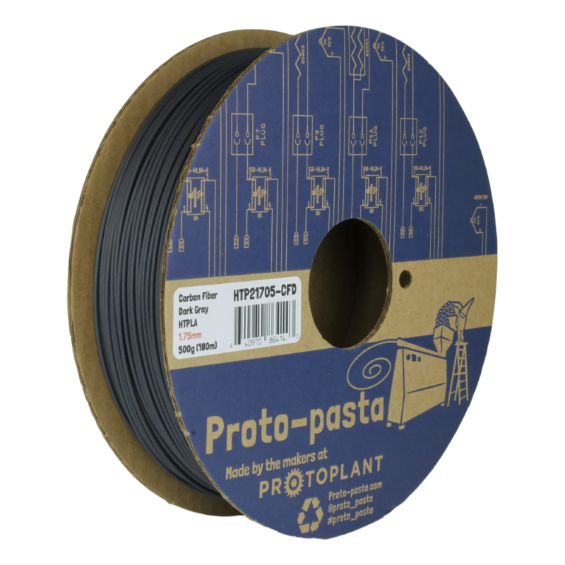 HTPLA Dark Gray ( Carbon Fiber Composite )  500g - ProtoPasta - Image 4