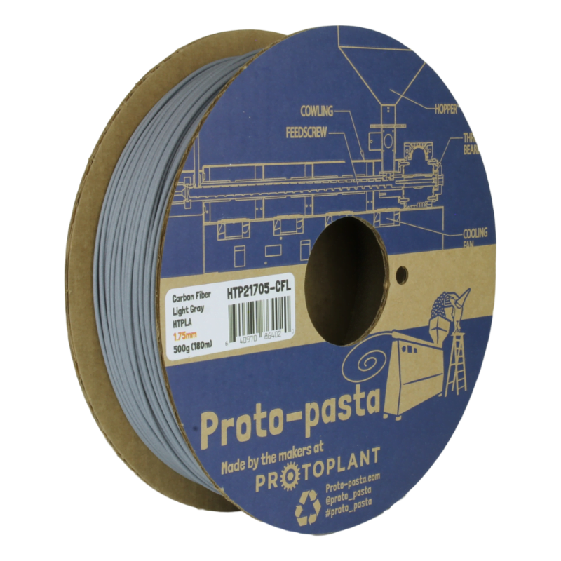 HTPLA Light Gray ( Carbon Fiber Composite )  500g - ProtoPasta - Image 3