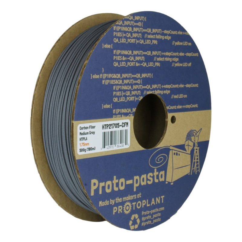 HTPLA Medium Gray ( Carbon Fiber Composite )  500g - ProtoPasta - Image 4