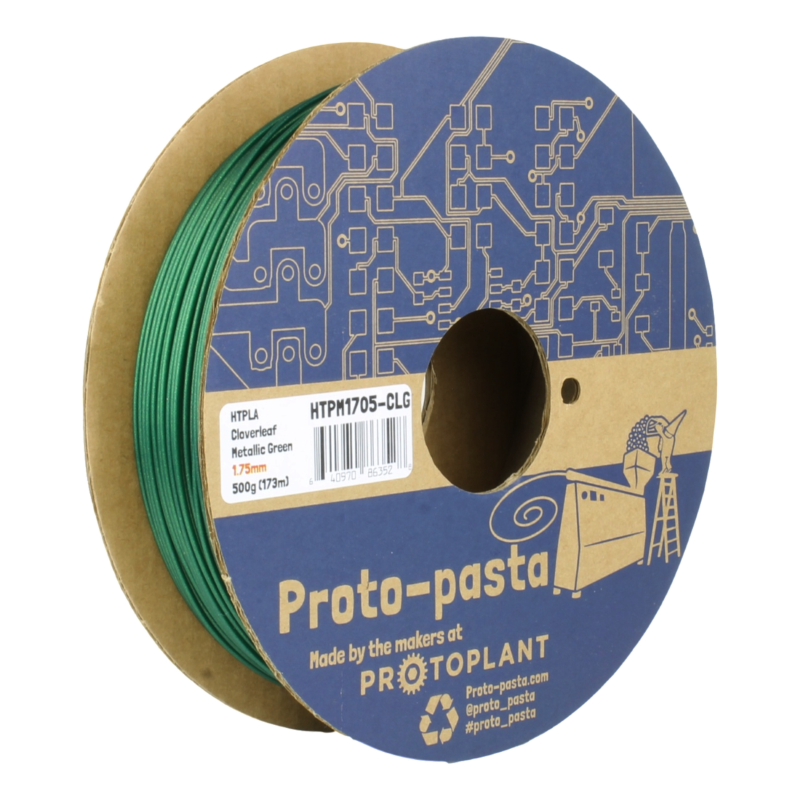 HTPLA Cloverleaf Metallic Green 50g ( Amostra ) - ProtoPasta - Image 3