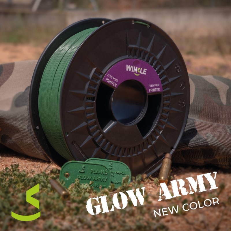 PLA HD 300g GLITTER Verde Militar Military Green - WINKLE - Image 4