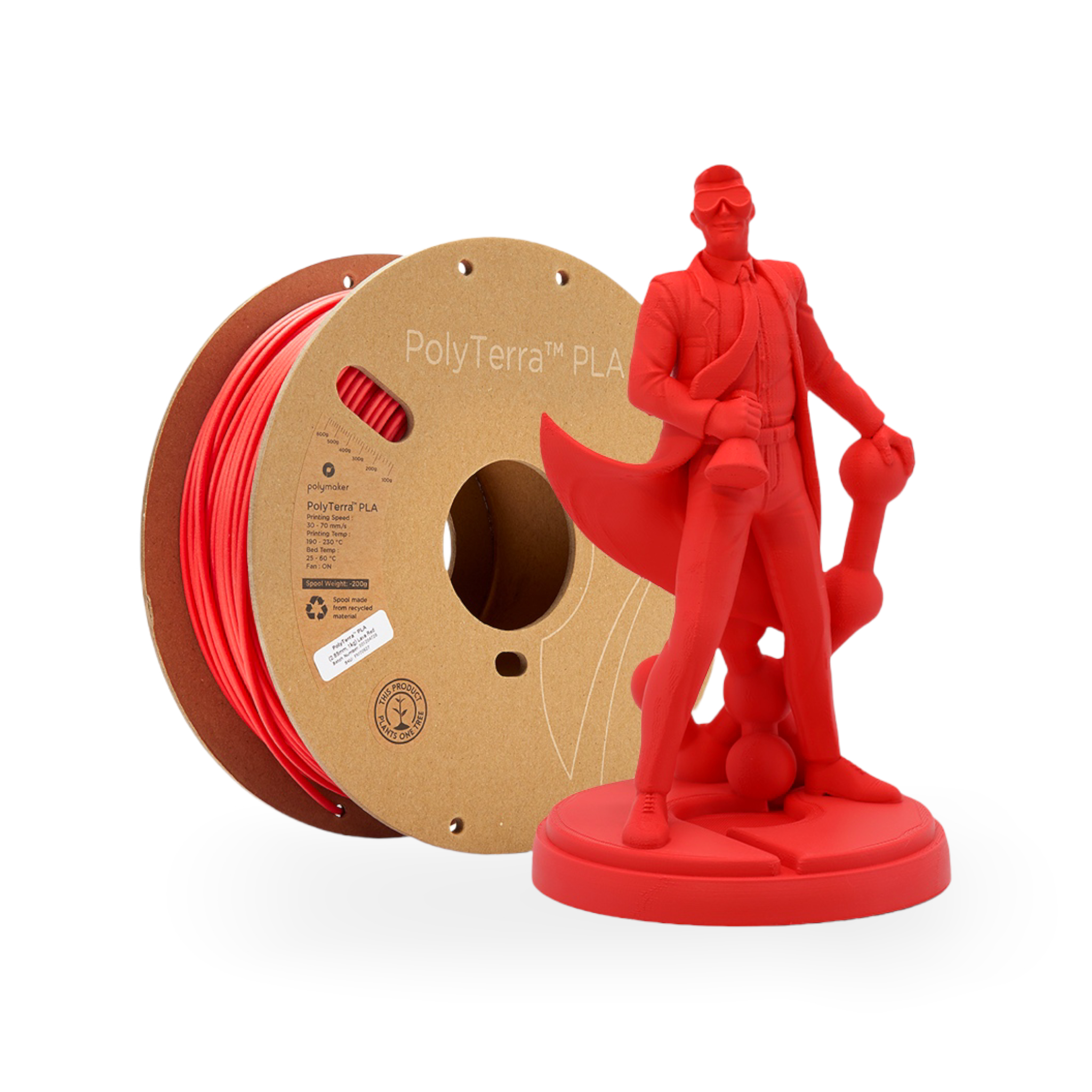 PLA Polyterra 1kg Lava Red - Polymaker – LINHA ANTIGA (Consultar Descrição)