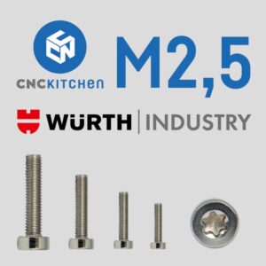 25 Parafusos TORX Stainless Steel M2,5x10 (AISI 304 TX8 Low Head Screw) - CNC Kitchen