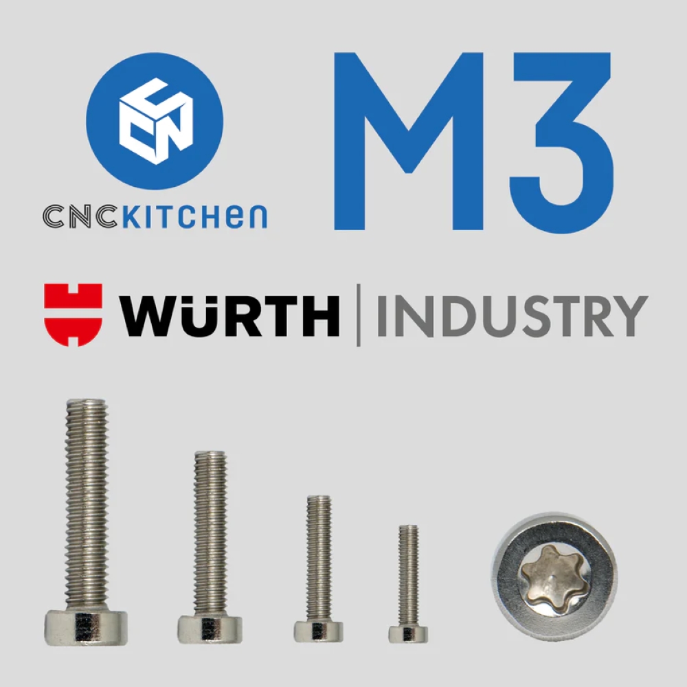 25 Parafusos TORX Stainless Steel M3x4 (AISI 304 TX10 Low Head Screw) - CNC Kitchen