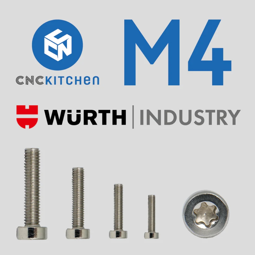 25 Parafusos TORX Stainless Steel M4x5 (AISI 304 TX20 Low Head Screw) - CNC Kitchen