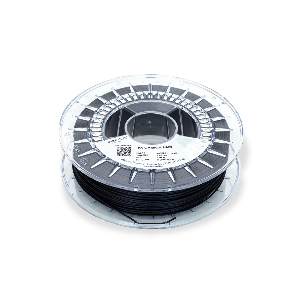 INNOVATEFIL PA CF M 500g ( Nylon Fibras de Carbono ) Preto - Smart Materials 3D