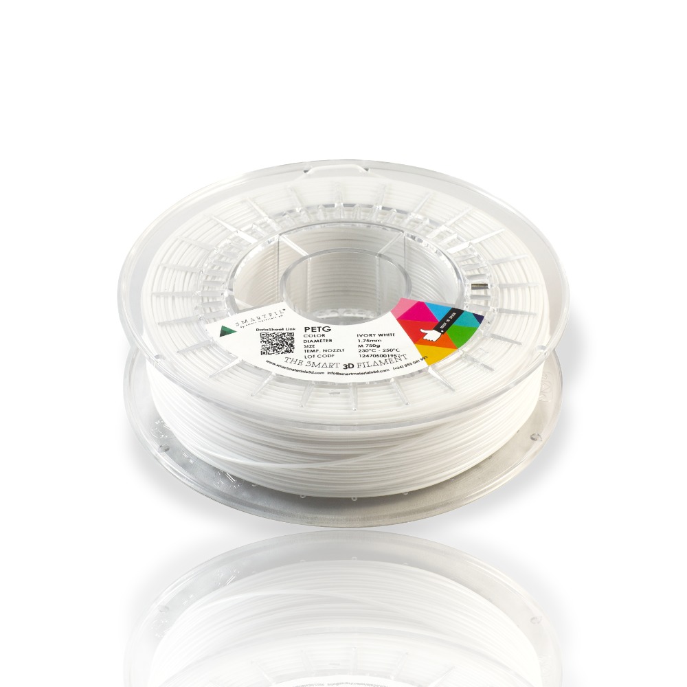 Smartfil PETG IVORY WHITE M 750g Branco - Smart Materials 3D