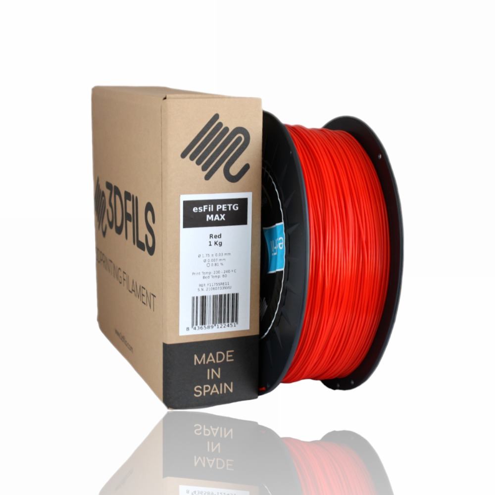 esFil PETG MAX 1kg Red - 3DFILS - Image 3