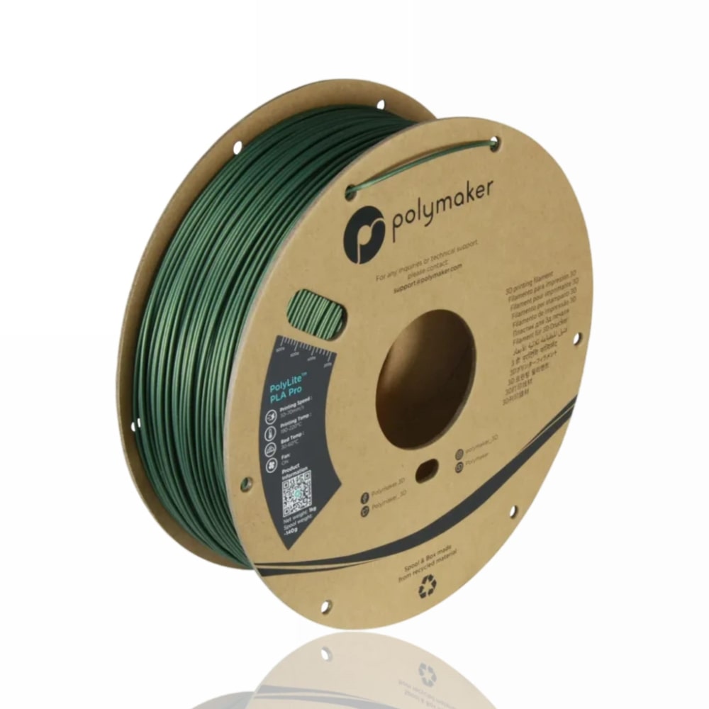 PLA Pro PolyLite 1kg Metallic Green - Polymaker – LINHA ANTIGA (Consultar Descrição)