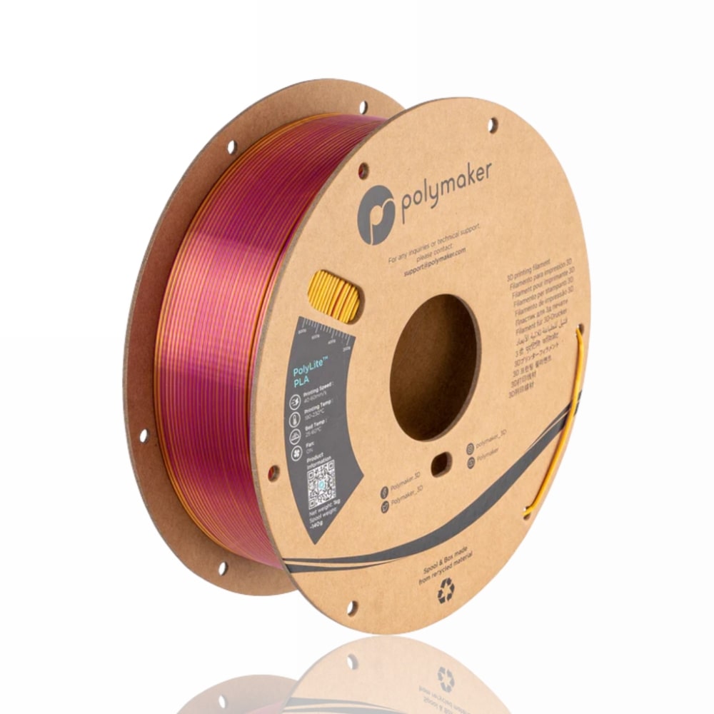PLA PolyLite™ Dual Silk 1kg Banquet Gold-Magenta - Polymaker – LINHA ANTIGA (Consultar Descrição)