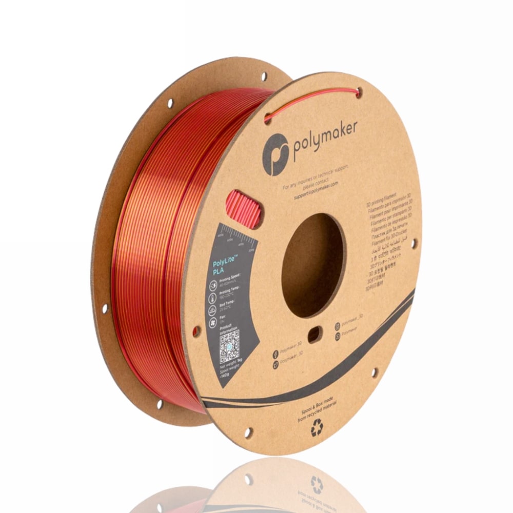PLA PolyLite™ Dual Silk 1kg Sunset Gold-Red - Polymaker – LINHA ANTIGA (Consultar Descrição) - Image 2