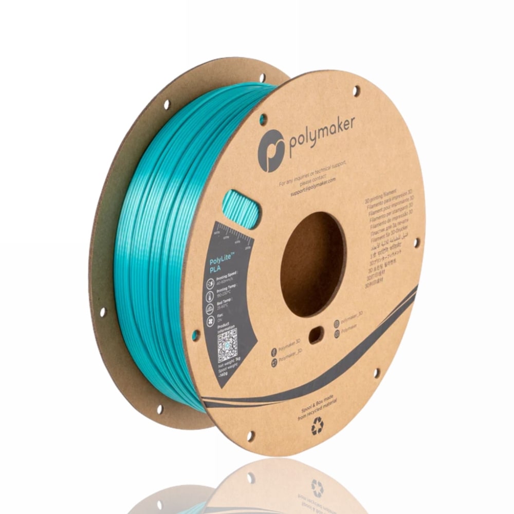 PLA PolyLite™ Silk 1kg Polymaker Teal - Polymaker – LINHA ANTIGA (Consultar Descrição)