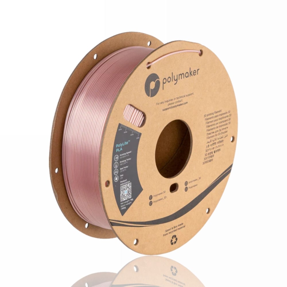 PLA PolyLite™ Silk 1kg Rose Gold - Polymaker – LINHA ANTIGA (Consultar Descrição)
