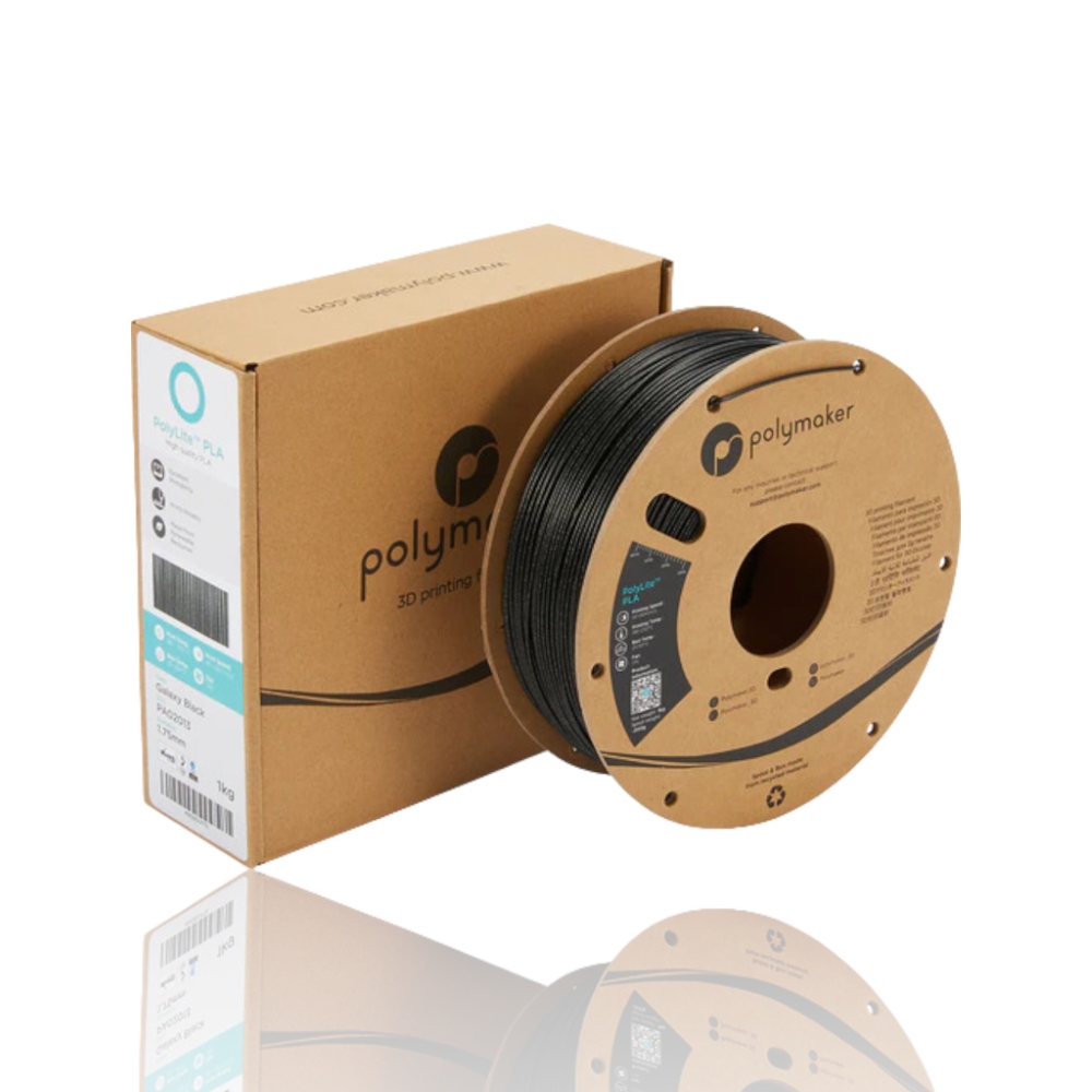 PLA PolyLite 1kg Galaxy Black - Polymaker – LINHA ANTIGA (Consultar Descrição) - Image 2