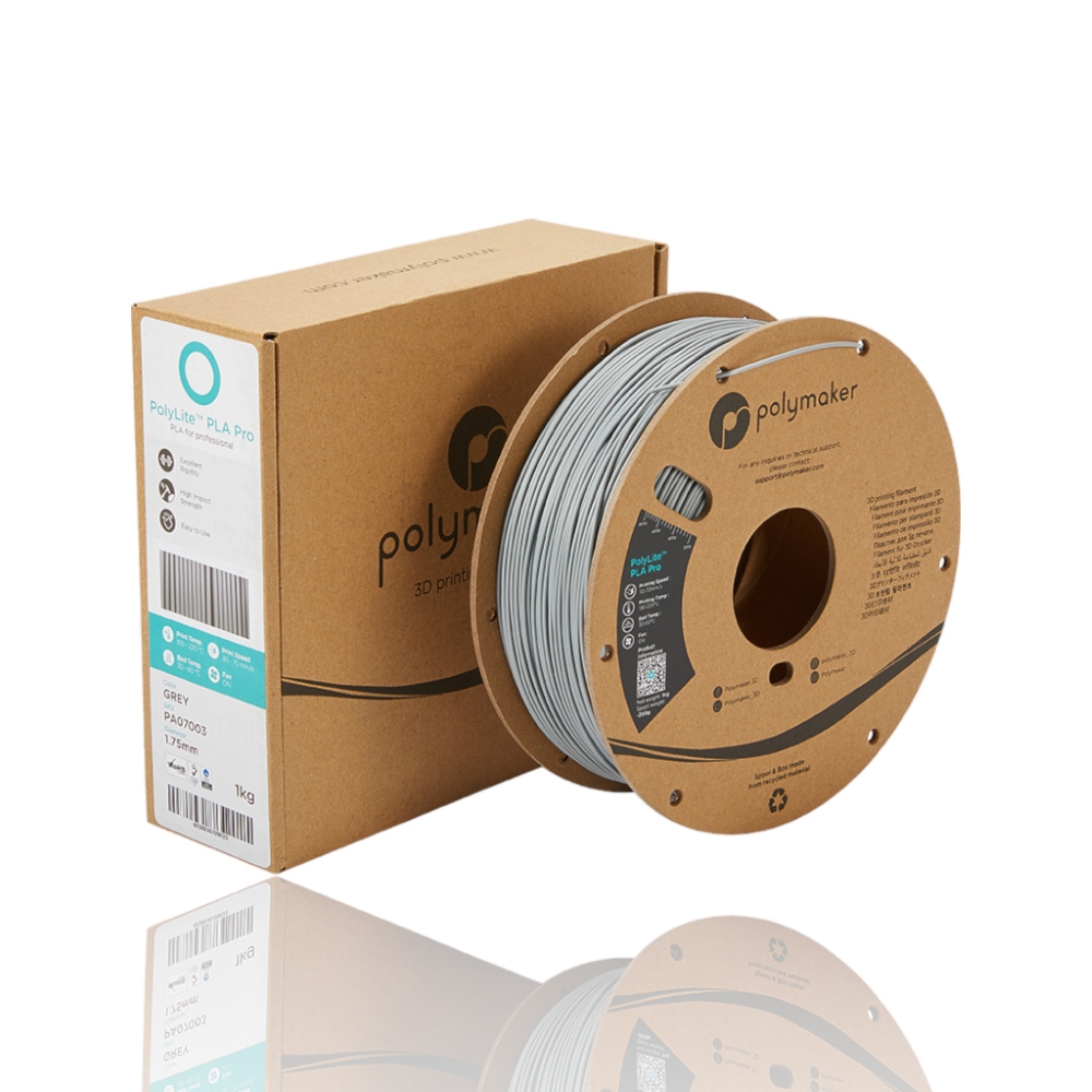 PLA Pro PolyLite 1kg Grey - Polymaker - Image 2