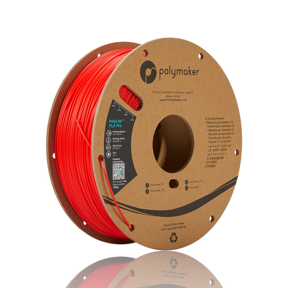 PLA Pro PolyLite 1kg Red - Polymaker