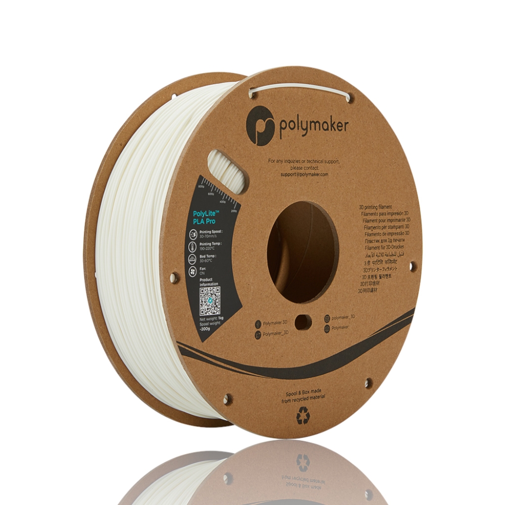 PLA Pro PolyLite 1kg White - Polymaker
