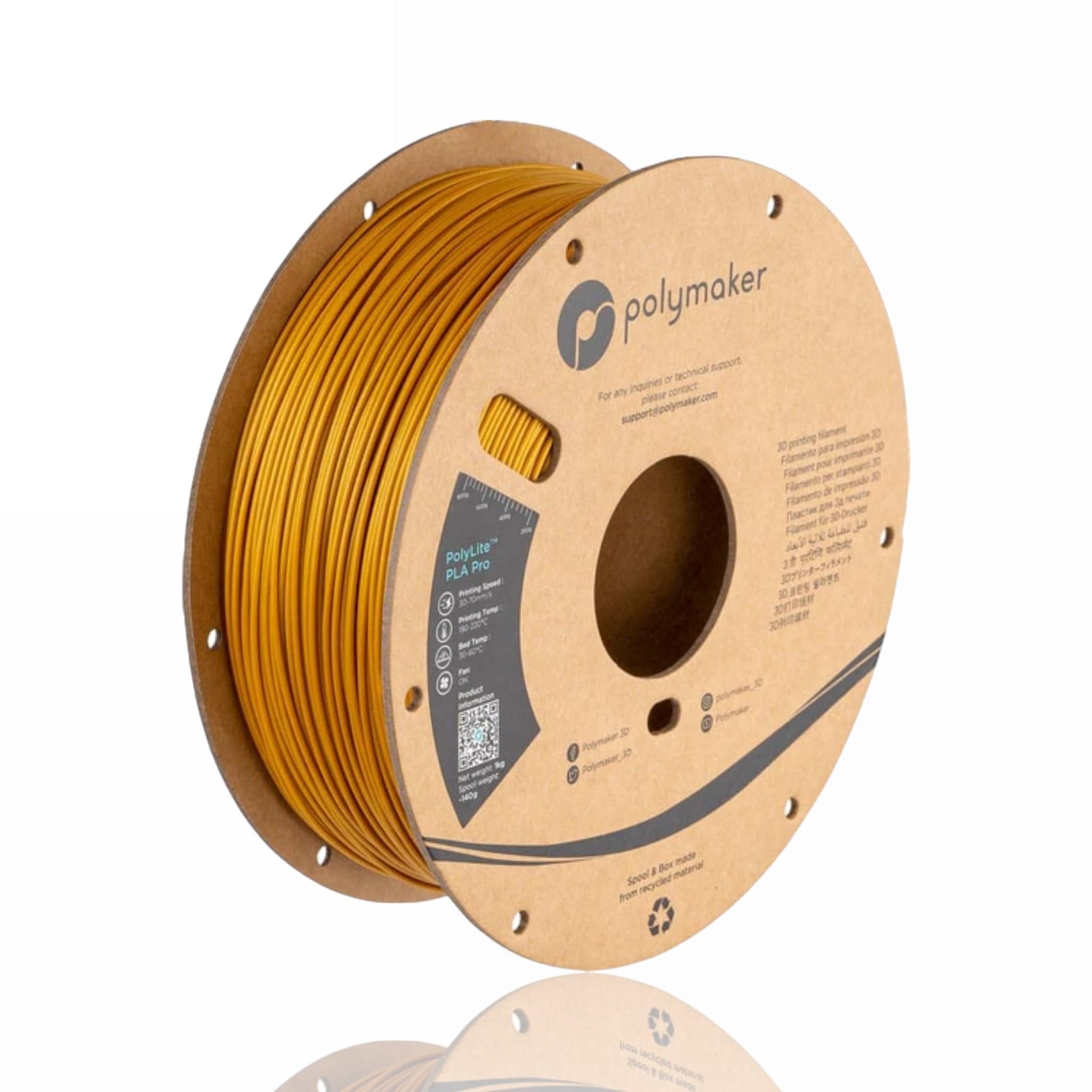 PLA Pro PolyLite 1kg Gold - Polymaker – LINHA ANTIGA (Consultar Descrição)
