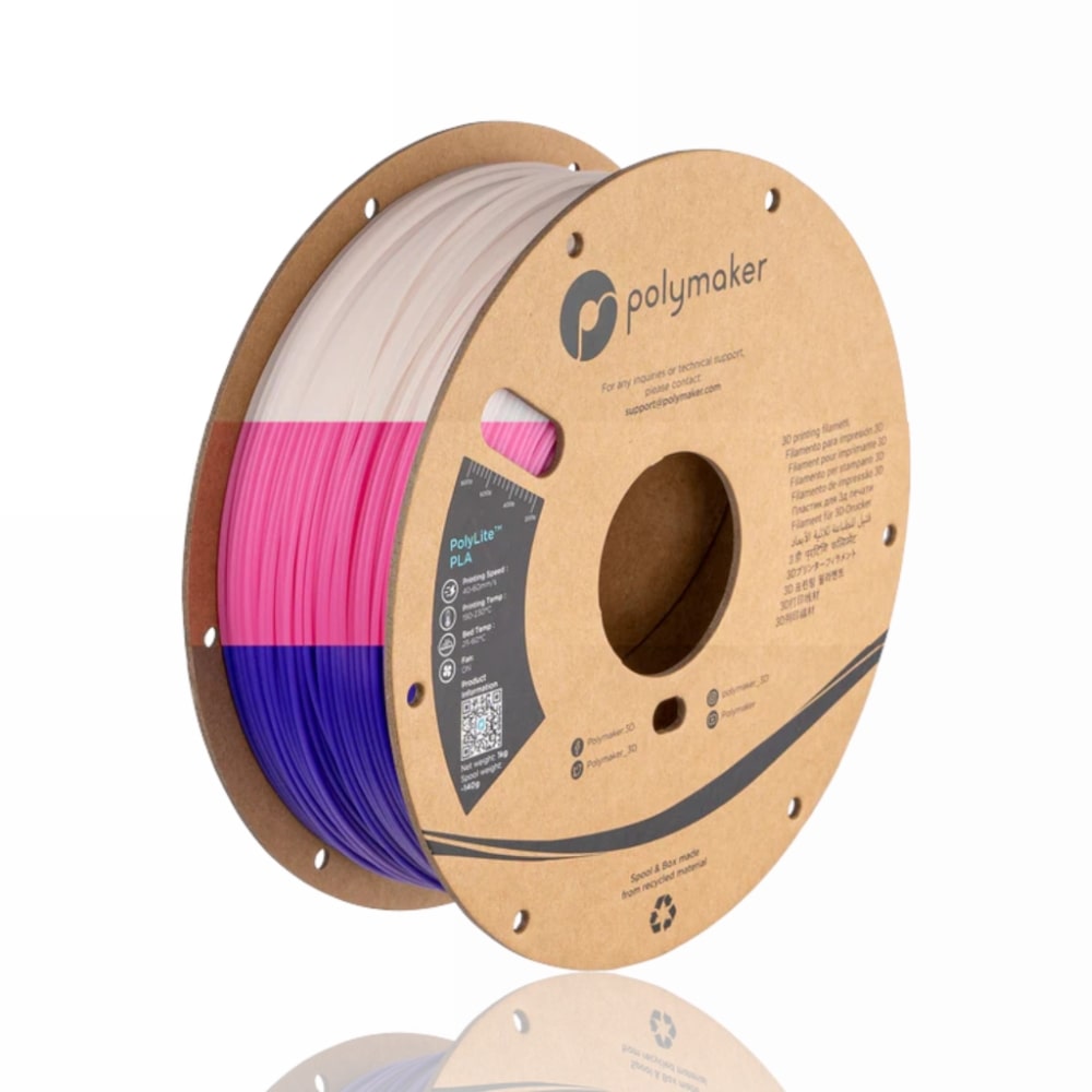 PolyLite™ PLA Temperature Color Changing (Purple-Pink-Translucent) - Polymaker – LINHA ANTIGA (Consultar Descrição)