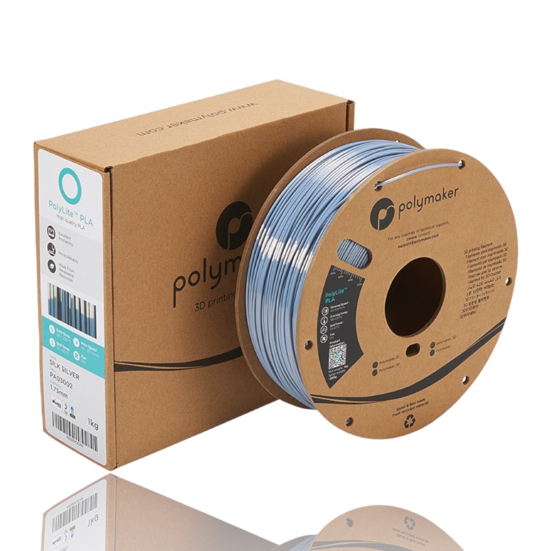 PLA PolyLite™ Silk 1kg Silver - Polymaker – LINHA ANTIGA (Consultar Descrição) - Image 6