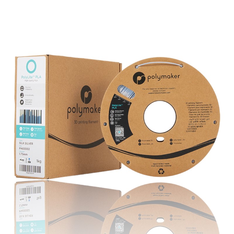 PLA PolyLite™ Silk 1kg Silver - Polymaker – LINHA ANTIGA (Consultar Descrição) - Image 4